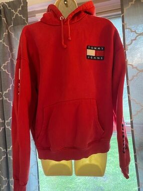 Tommy Hilfiger Red Tommy Jeans Pullover Hoodie
